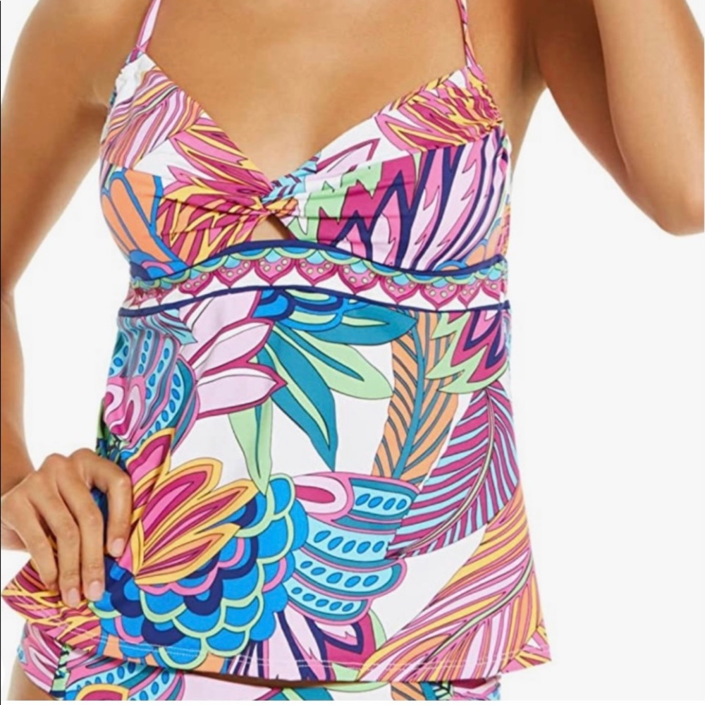 Trina Turk boho printed tankini top